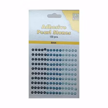 Nellie Snellen Adhesive Pearl Stones 4 mm - Blå