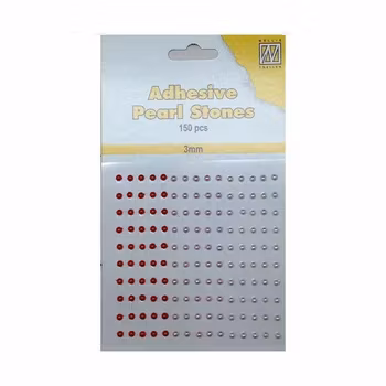 Nellie Snellen Adhesive Pearl Stones 3 mm - Röd