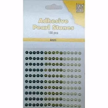 Nellie Snellen Adhesive Pearl Stones 4 mm - Grön
