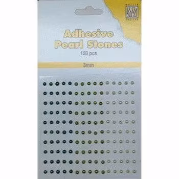 Nellie Snellen Adhesive Pearl Stones 3 mm - Grön
