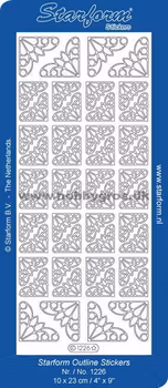Starform outline hörn stickers silver