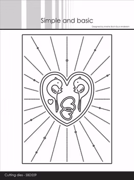 Simple and Basic die "A6 - Heart rays"