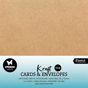 Studio Light Cards & Envelopes 6x6" "Kraft"