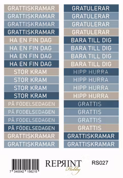Stickers Reprint - Hip hip horray Svensk text - 11x16 cm