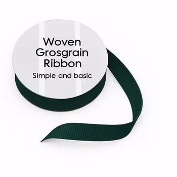 Simple and basic Grosgrain Ribbon "Dark Green"