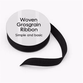 Simple and basic Grosgrain Ribbon "Black"