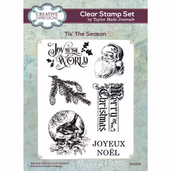 Creative Expressions Tis The Season by Taylor Made Journals - 6in x 8in Clear Stamp