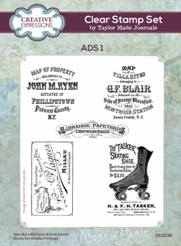 Creative Expressions ADS 1 by Taylor Made Journals - 6in x 8in Clear Stamp
