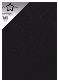 Paper Favourites Glitter Cardstock "Jet Black"