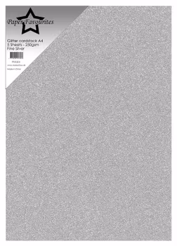 Paper Favourites Glitter Cardstock "Fine Silver"