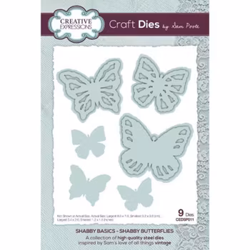 Creative Expressions Sam Poole Craft Die Shabby Basics Shabby Butterflies