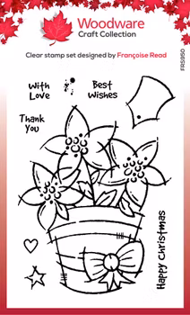 Woodware Potted Poinsettias Clear Stamps