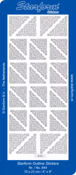 Starform outline hörn stickers guld