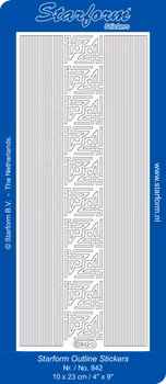 Starform outline hörn / linjer stickers guld