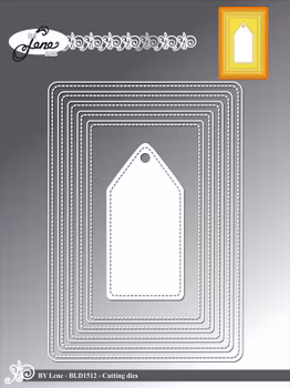 BY LENE DIES "Rectangle Frame w/Tag"