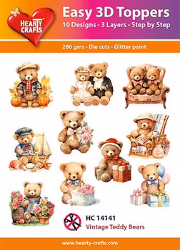 Easy 3D Toppers "Vintage Teddy Bears"