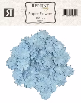 Mini Pappersblommor 20 mm 100 st Ljus Blå