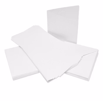 Craft UK Premium Collection Cards & Envelopes 6x6 Inch White Linen