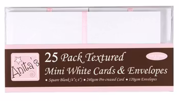 Anita's kort & kuvert 4 x 4 Square Textured White Cards & Envelopes