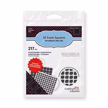 Scrapbook Adhesives - 3D Foam Squares Thin Black Mix 1 mm