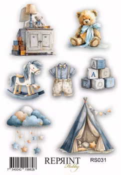 Stickers Reprint - Happiness baby Boy - 11x16 cm