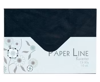 PaperLine Kuvert C6 - Svart