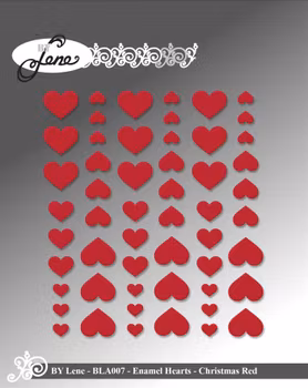 By Lene Enamel Hearts - Christmas Red