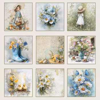 Reprint -Hello Spring , Tags Klippark - 12x12 (30,5 x 30,5 cm)