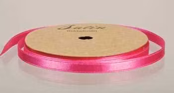 Satinband på rulle 6 mm/10 m - Pink