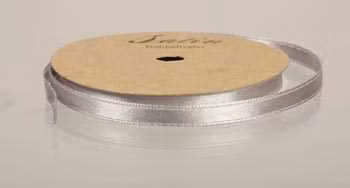 Satinband på rulle 9 mm/10 m - Grå/Silver