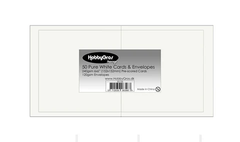 HobbyGros Storage - Kort/Kuvert "Pure White" 6x6