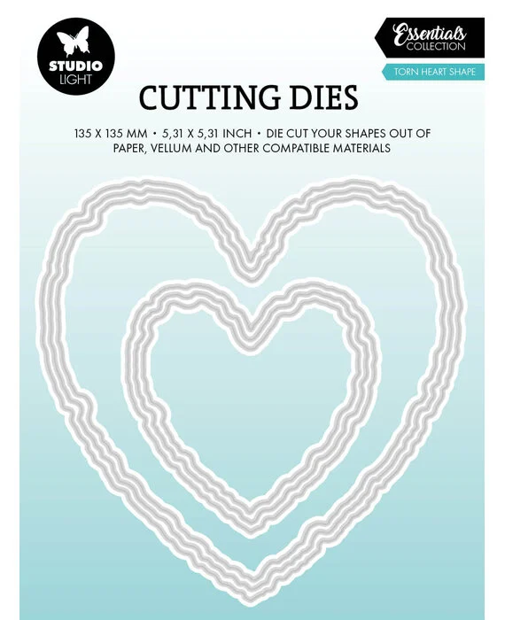 Studio Light Dies Torn Edge Cutting Die Torn Heart Shape