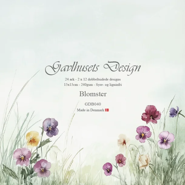 Gavlhusets Design - Block 6'' - Blomster
