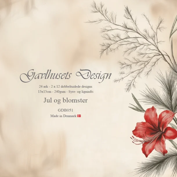 Gavlhusets Design - Block 6'' - Jul og blomster