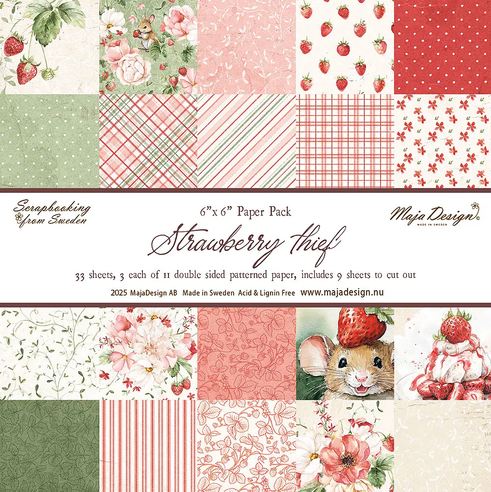 Maja Design Strawberry thief - 6x6" Collection pack