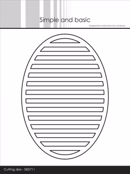 Simple and Basic dies "A6 Oval - Horizontal striped panel"