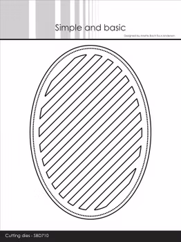 Simple and Basic dies "A6 Oval - Diagonal striped panel with piercing"