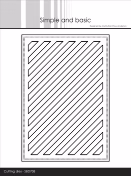 Simple and Basic dies "A6 Rectangle - Diagonal striped panel with piercing"