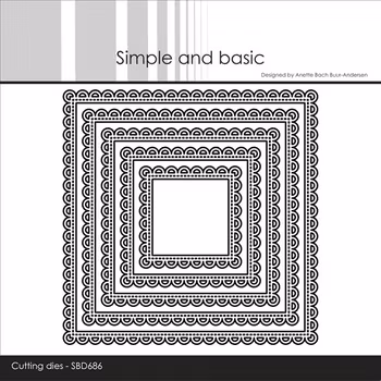 Simple and Basic dies "10 x 10 squares scalloped edges"