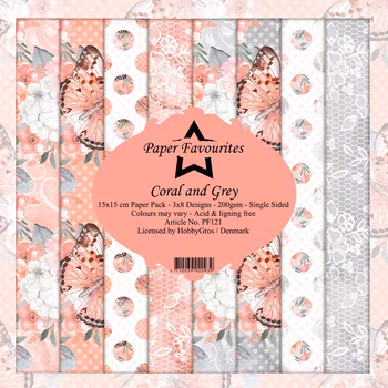 Paper Favourites - Coral and Grey Paperpack 6' x 6'