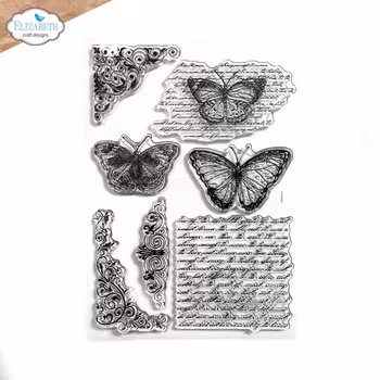 Elizabeth Craft Designs Clearstamp - Butterflies and Swirls