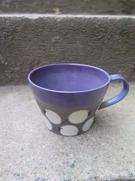 Jumbokopp "Fårfest" lila glasyr