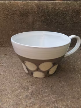 Jumbokopp "Fårfest", vit glasyr