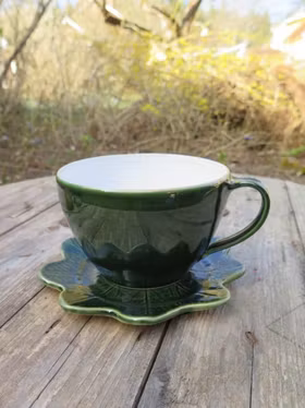 "Daggkåpa" kopp med fat stor modell