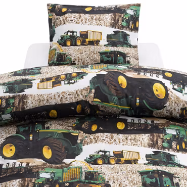 Skördetröska Grön Bäddset Borganäs of Sweden Enkeltäcke 150x210