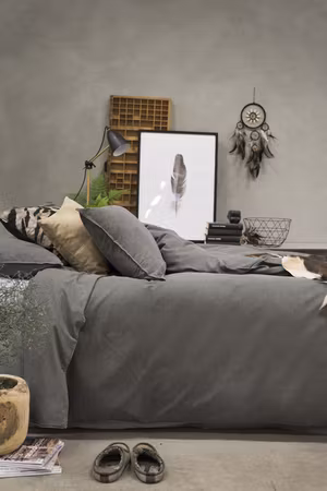 Washed Grå Bäddset Borganäs of Sweden Dubbeltäcke 220x210