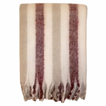 Cincinatti Pläd  Vinröd/Beige 130x170 Redlunds