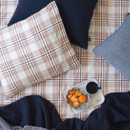 Bäddset 2-dels Henning, Rost/Marinblå By Wille