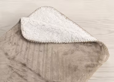 Pläd Sherpa Borganäs of Sweden Beige 130x170 cm