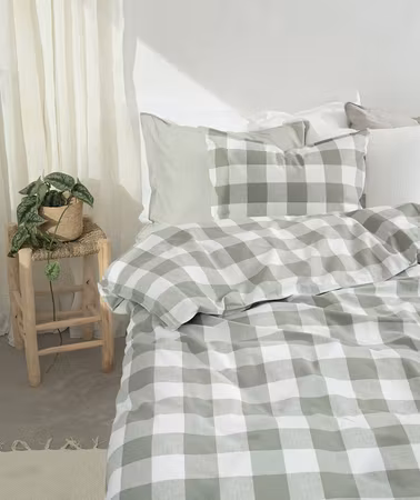 Bäddset Ruta Grön 150x210 cm  Borganäs of Sweden